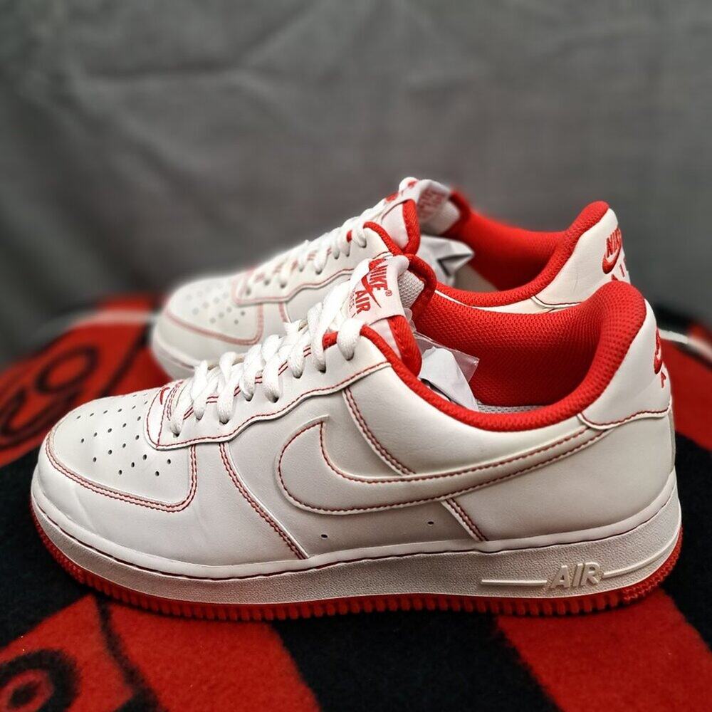 %Nike Air Force 1 Low '07 White University Red CV1724-100 Menโs Sz 8.5 / A 27